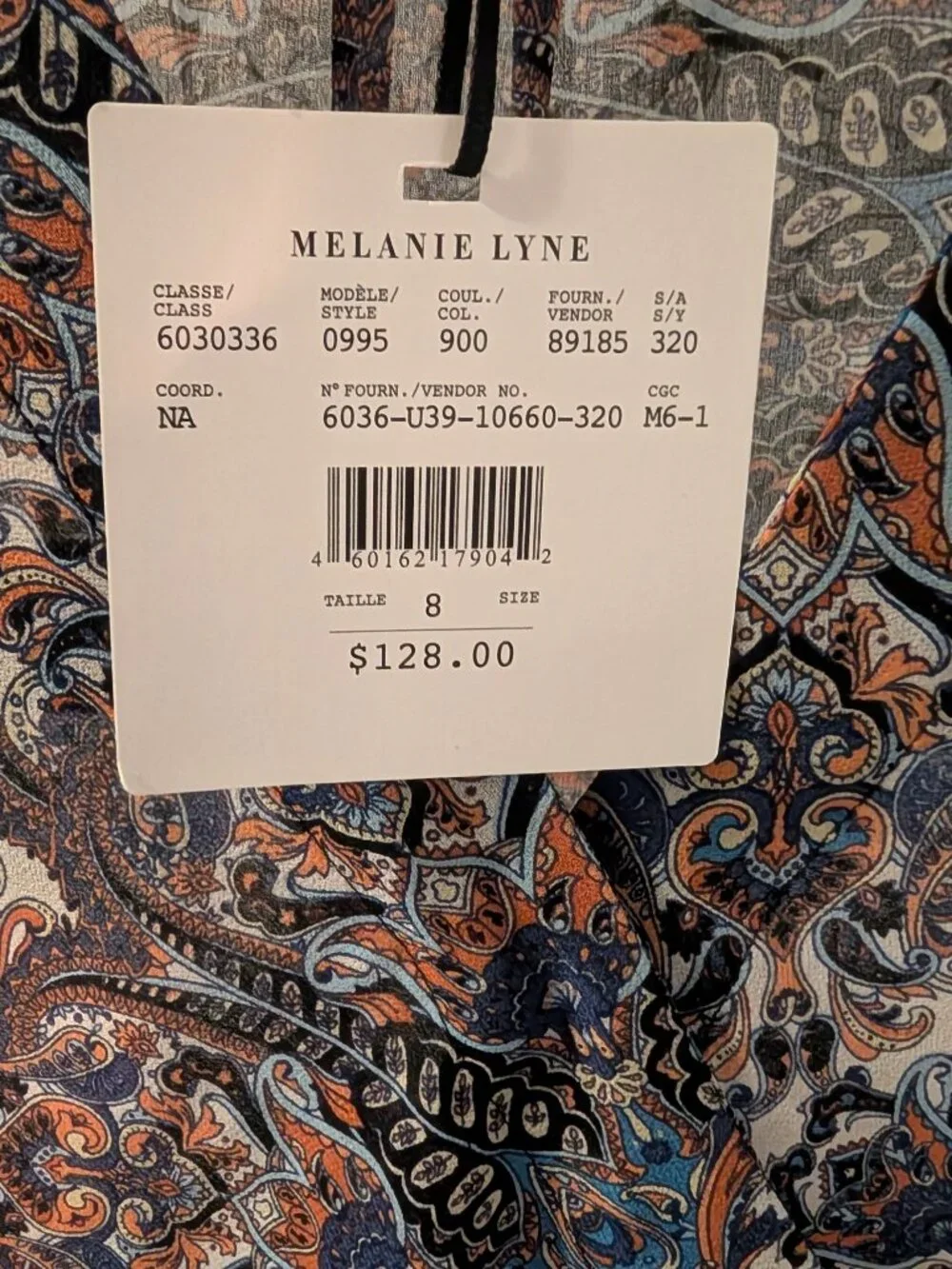 Melanie Lyne Paisley Cross-Over Blouse | Size 8 | NWT - Picture 4 of 12